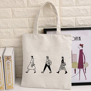 Personalized Women/Girls Handbags Lovely Owl Printed Canvas Shopping Tote Bags
